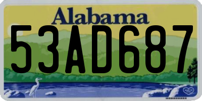 AL license plate 53AD687