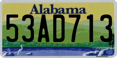 AL license plate 53AD713