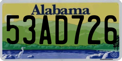 AL license plate 53AD726