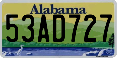 AL license plate 53AD727