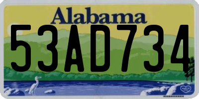 AL license plate 53AD734