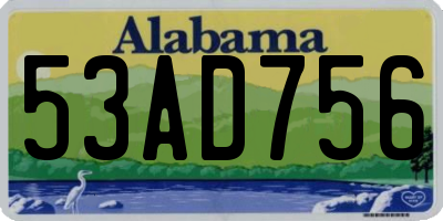 AL license plate 53AD756