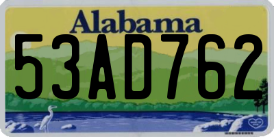 AL license plate 53AD762