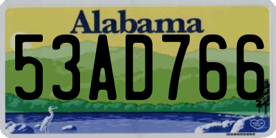 AL license plate 53AD766