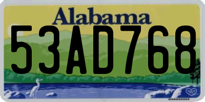 AL license plate 53AD768