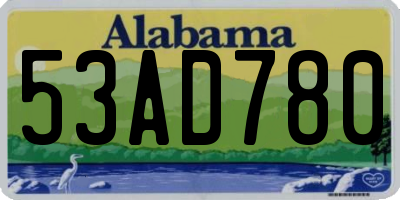 AL license plate 53AD780