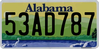 AL license plate 53AD787
