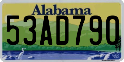AL license plate 53AD790
