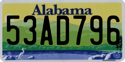 AL license plate 53AD796
