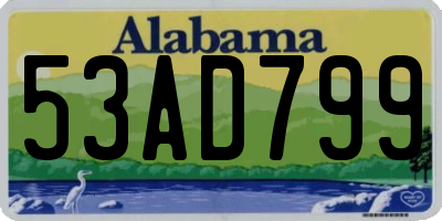 AL license plate 53AD799