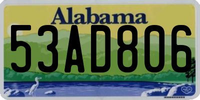 AL license plate 53AD806