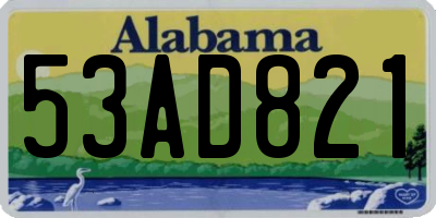 AL license plate 53AD821