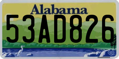 AL license plate 53AD826