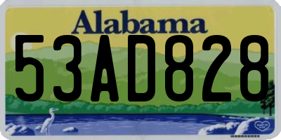 AL license plate 53AD828