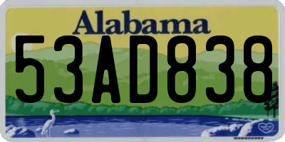 AL license plate 53AD838