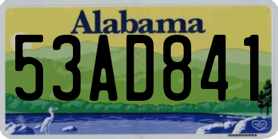 AL license plate 53AD841