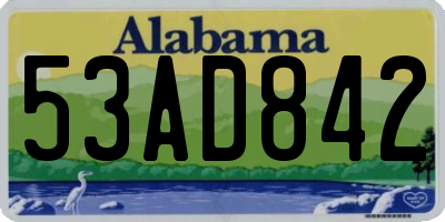AL license plate 53AD842