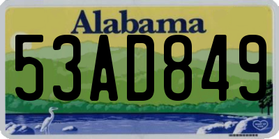 AL license plate 53AD849