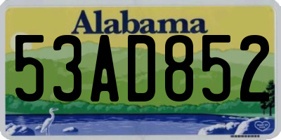 AL license plate 53AD852