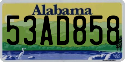AL license plate 53AD858