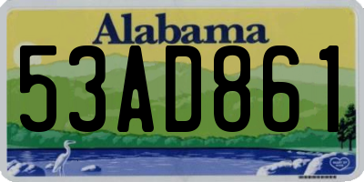 AL license plate 53AD861
