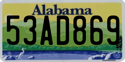 AL license plate 53AD869