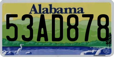 AL license plate 53AD878