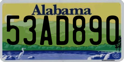 AL license plate 53AD890