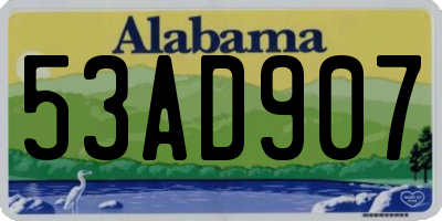 AL license plate 53AD907