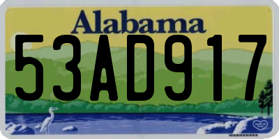 AL license plate 53AD917