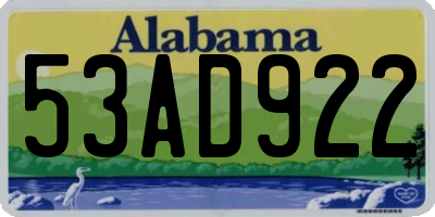 AL license plate 53AD922