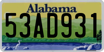 AL license plate 53AD931