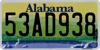 AL license plate 53AD938