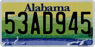 AL license plate 53AD945