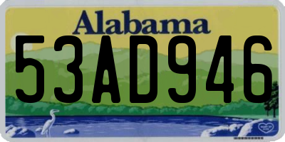 AL license plate 53AD946