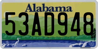 AL license plate 53AD948
