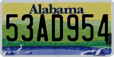 AL license plate 53AD954