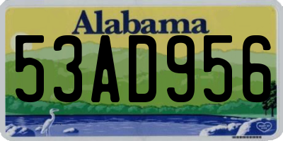 AL license plate 53AD956