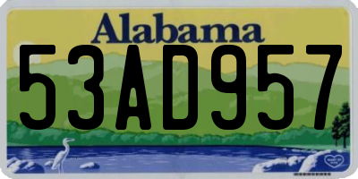 AL license plate 53AD957