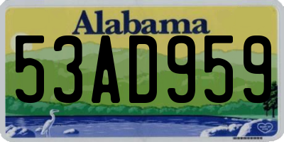 AL license plate 53AD959