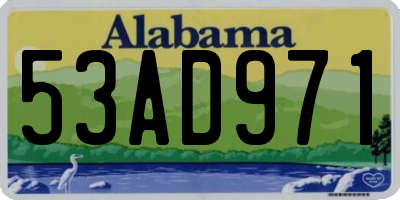 AL license plate 53AD971