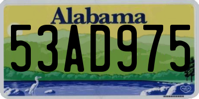 AL license plate 53AD975