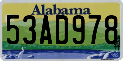 AL license plate 53AD978