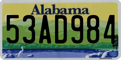 AL license plate 53AD984