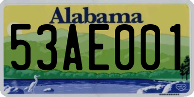 AL license plate 53AE001