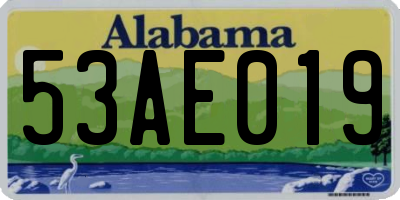 AL license plate 53AE019