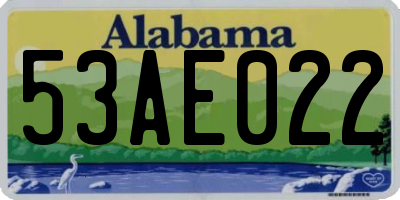 AL license plate 53AE022