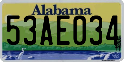 AL license plate 53AE034