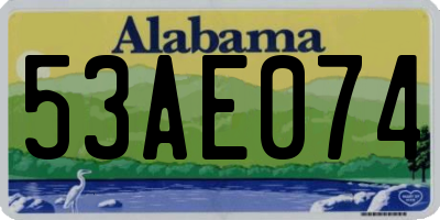 AL license plate 53AE074