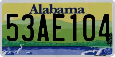 AL license plate 53AE104